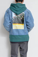 Load image into Gallery viewer, your right things in 代官山 蔦屋書店 出品中〜11/3まで:DENIM * BACK PILE HOODIE/BLUE/GREEN
