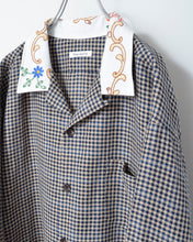 Load image into Gallery viewer, Table Cloth Collar Check Fringe Shirt
