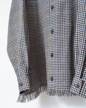 Load image into Gallery viewer, Table Cloth Collar Check Fringe Shirt
