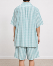 Load image into Gallery viewer, CHECK OPEN COLLAR S/S SH_BLUE CHECK/02 size

