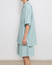 Load image into Gallery viewer, CHECK OPEN COLLAR S/S SH_BLUE CHECK/02 size
