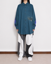 Load image into Gallery viewer, WOOL VIYELLA △ SH/BLU GRN/SLACK_02
