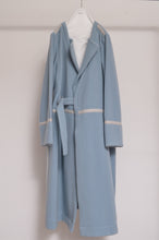 Load image into Gallery viewer, WOOL NO-COLLAR ROBE/MINT BLUE
